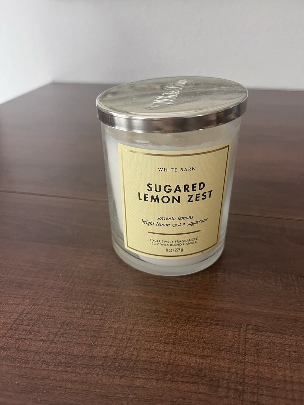 White Barn Bath & Body Works Sugared Lemon Zest 1 Wick Candle New 8 OZ